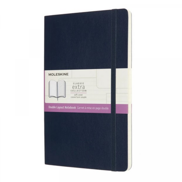 Блокнот Moleskine CLASSIC SOFT DOUBLE NB313SB20 Large 192 л линейка мягкая обложка синий