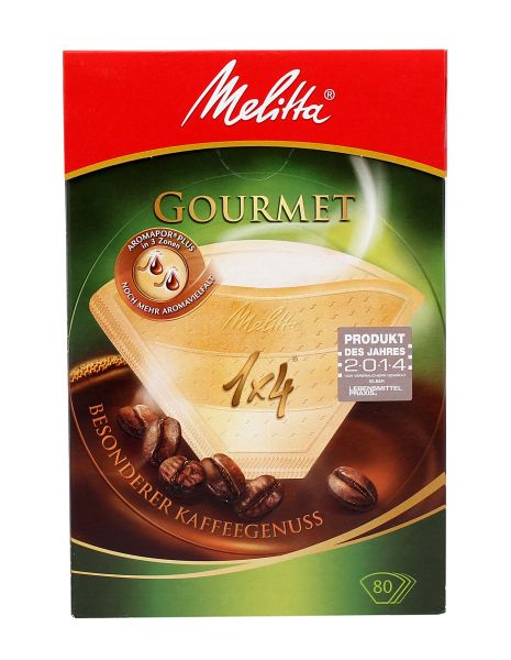Фильтры для кофе Melitta Gourmet, для кофеварок капельного типа, бумажные, 1х4, 80 шт, коричневый