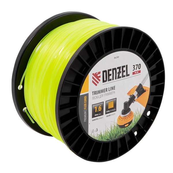 Леска для садовых триммеров Denzel FLEX CORD 96290 (1,6 мм, 370 м, квадрат)